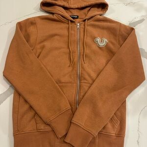 True Religion Tan Hoodie with Zip